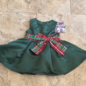 NWT blueberi boulevard Christmas holiday dress plaid bow 2 avail- 3 and 6 months